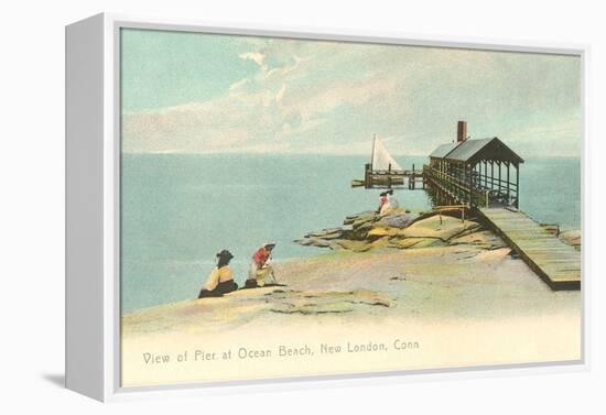 Pier at Ocean Beach, New London, Connecticut-null-Framed Stretched Canvas