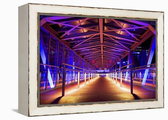 Pier at 'Stage Theater Im Hafen Hamburg' in the Evening Blueport Illumination-Uwe Steffens-Framed Premier Image Canvas
