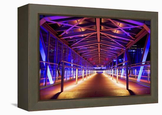 Pier at 'Stage Theater Im Hafen Hamburg' in the Evening Blueport Illumination-Uwe Steffens-Framed Premier Image Canvas