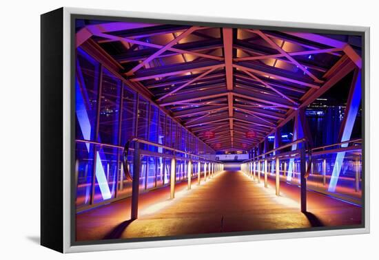 Pier at 'Stage Theater Im Hafen Hamburg' in the Evening Blueport Illumination-Uwe Steffens-Framed Premier Image Canvas