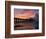 Pier at Sunrise with Reflections of Clouds on Beach, Tybee Island, Georgia, USA-Joanne Wells-Framed Photographic Print