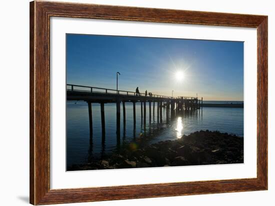 Pier at Sunset at Fraser Island, UNESCO World Heritage Site, Queensland, Australia, Pacific-Michael Runkel-Framed Photographic Print