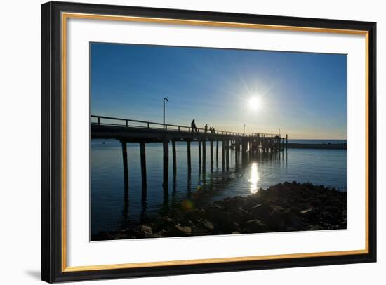 Pier at Sunset at Fraser Island, UNESCO World Heritage Site, Queensland, Australia, Pacific-Michael Runkel-Framed Photographic Print
