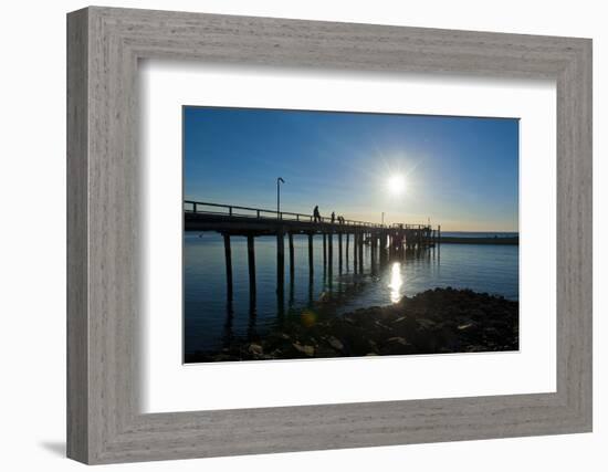 Pier at Sunset at Fraser Island, UNESCO World Heritage Site, Queensland, Australia, Pacific-Michael Runkel-Framed Photographic Print