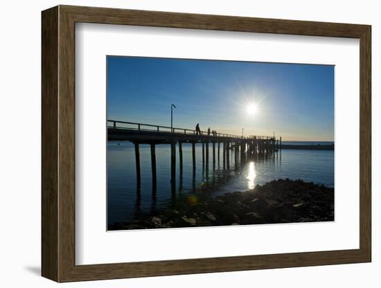 Pier at Sunset at Fraser Island, UNESCO World Heritage Site, Queensland, Australia, Pacific-Michael Runkel-Framed Photographic Print