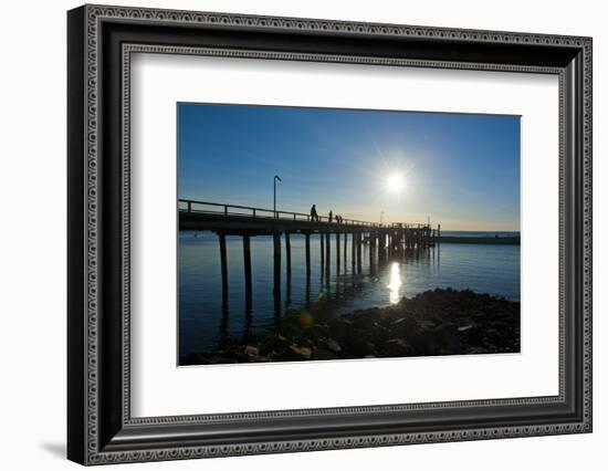 Pier at Sunset at Fraser Island, UNESCO World Heritage Site, Queensland, Australia, Pacific-Michael Runkel-Framed Photographic Print