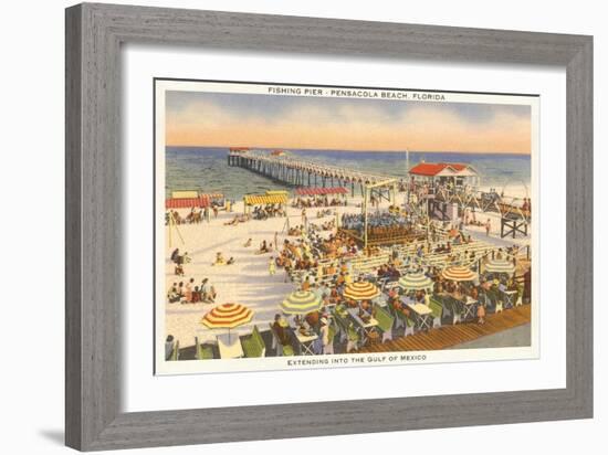 Pier, Beach, Pensacola. Florida-null-Framed Art Print