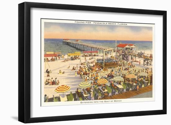 Pier, Beach, Pensacola. Florida-null-Framed Art Print