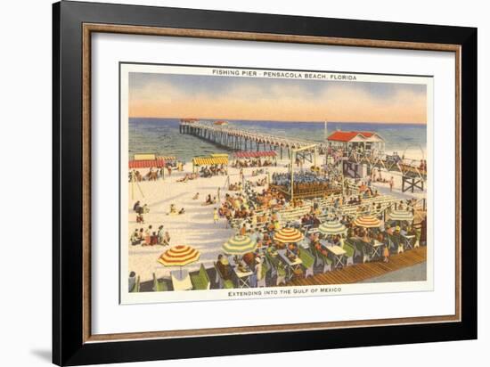 Pier, Beach, Pensacola. Florida-null-Framed Art Print