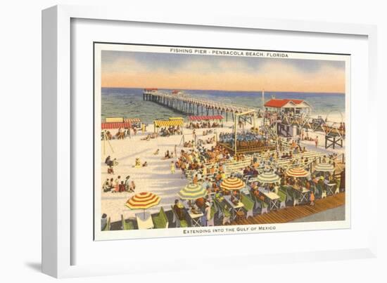 Pier, Beach, Pensacola. Florida-null-Framed Art Print