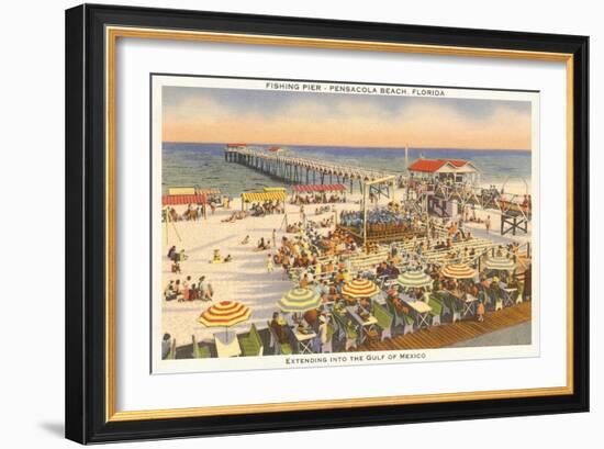 Pier, Beach, Pensacola. Florida-null-Framed Art Print