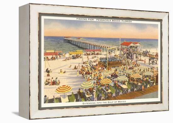 Pier, Beach, Pensacola. Florida-null-Framed Stretched Canvas