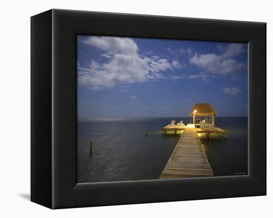 Pier, Caye Caulker, Belize-Russell Young-Framed Premier Image Canvas