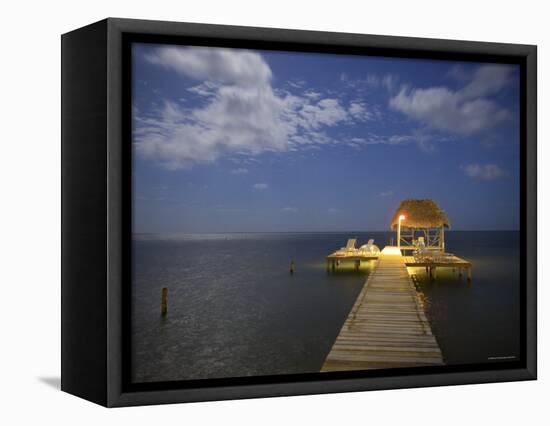 Pier, Caye Caulker, Belize-Russell Young-Framed Premier Image Canvas