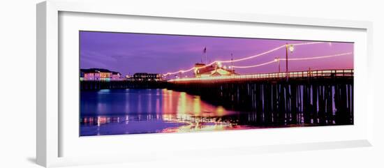 Pier Illuminated at Dusk, Stearns Wharf, Santa Barbara, California, USA-null-Framed Photographic Print