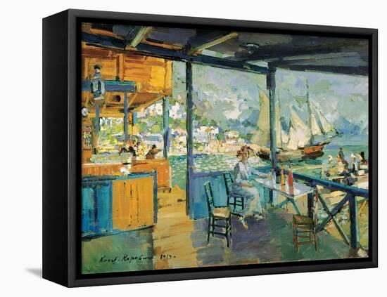 Pier in Gurzuf, 1914-Konstantin Korovin-Framed Premier Image Canvas