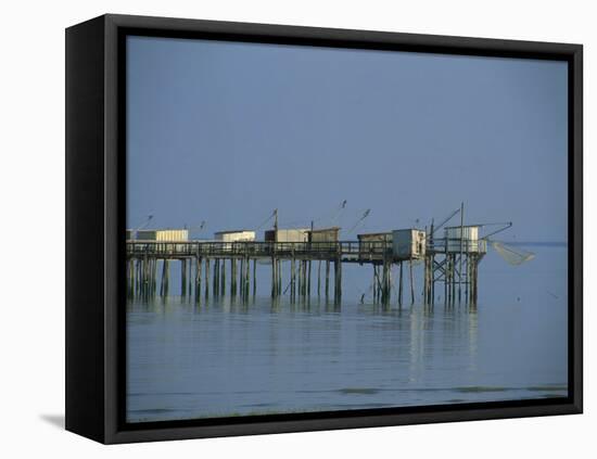 Pier in the Gironde Estuary, Talmont, Poitou Charentes, France, Europe-Michael Busselle-Framed Premier Image Canvas