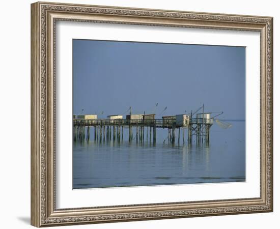 Pier in the Gironde Estuary, Talmont, Poitou Charentes, France, Europe-Michael Busselle-Framed Photographic Print