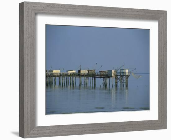 Pier in the Gironde Estuary, Talmont, Poitou Charentes, France, Europe-Michael Busselle-Framed Photographic Print