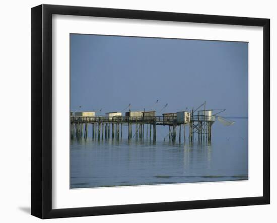 Pier in the Gironde Estuary, Talmont, Poitou Charentes, France, Europe-Michael Busselle-Framed Photographic Print