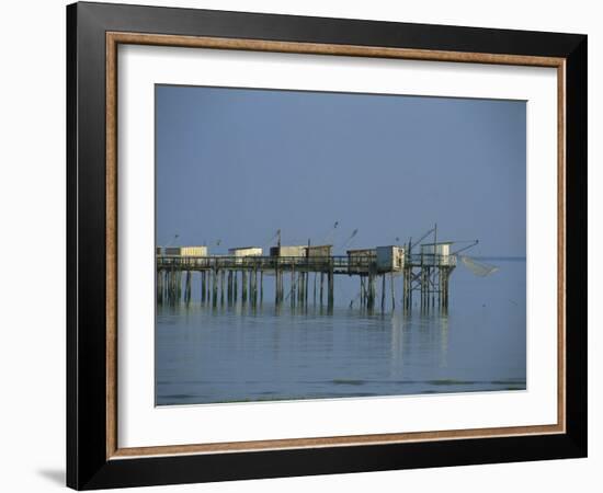 Pier in the Gironde Estuary, Talmont, Poitou Charentes, France, Europe-Michael Busselle-Framed Photographic Print