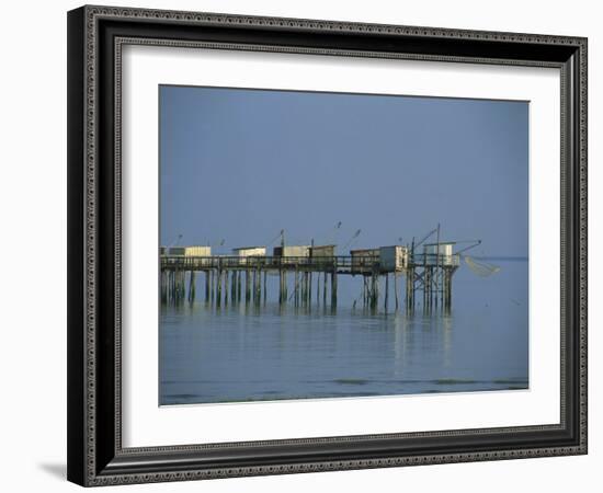 Pier in the Gironde Estuary, Talmont, Poitou Charentes, France, Europe-Michael Busselle-Framed Photographic Print