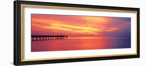 Pier in the Ocean at Sunset, Caspersen Beach, Sarasota County, Venice, Florida, USA-null-Framed Photographic Print