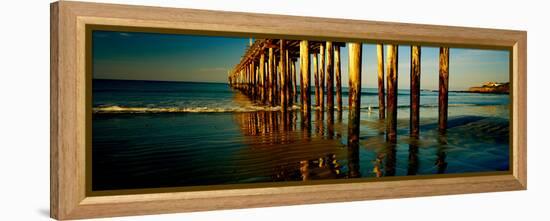 Pier in the Pacific Ocean, Cayucos Pier, Cayucos, California, Usa-null-Framed Stretched Canvas