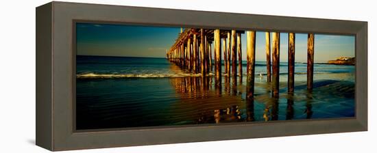 Pier in the Pacific Ocean, Cayucos Pier, Cayucos, California, Usa-null-Framed Stretched Canvas