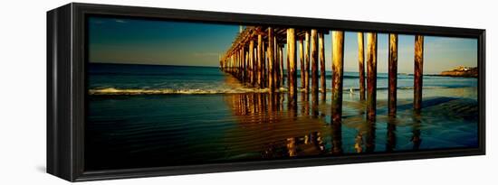 Pier in the Pacific Ocean, Cayucos Pier, Cayucos, California, Usa-null-Framed Stretched Canvas