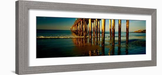 Pier in the Pacific Ocean, Cayucos Pier, Cayucos, California, Usa-null-Framed Photographic Print