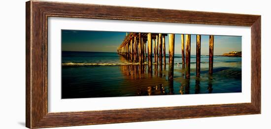 Pier in the Pacific Ocean, Cayucos Pier, Cayucos, California, Usa-null-Framed Photographic Print