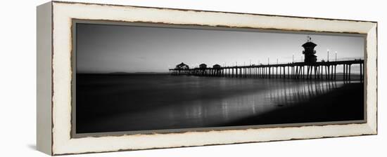 Pier in the Sea, Huntington Beach Pier, Huntington Beach, Orange County, California, USA-null-Framed Stretched Canvas