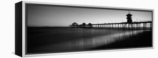 Pier in the Sea, Huntington Beach Pier, Huntington Beach, Orange County, California, USA-null-Framed Stretched Canvas