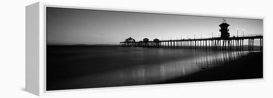 Pier in the Sea, Huntington Beach Pier, Huntington Beach, Orange County, California, USA-null-Framed Stretched Canvas