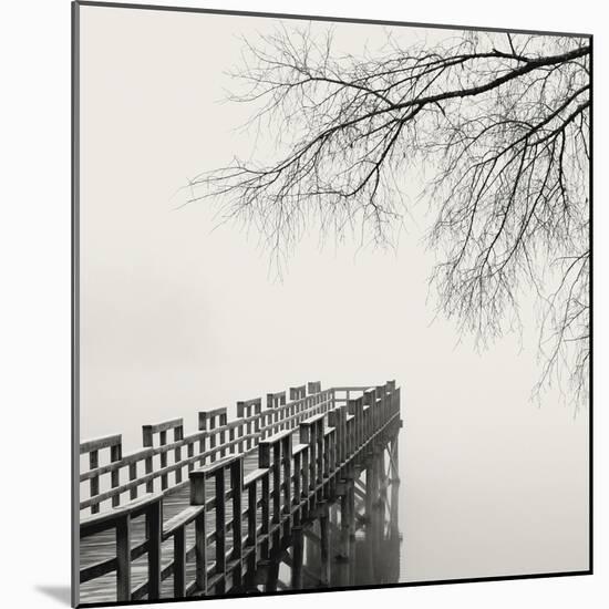 Pier in Winter Fog-Nicholas Bell-Mounted Photographic Print