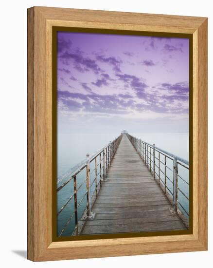 Pier Jutting Out into the Persian Gulf-Walter Bibikow-Framed Premier Image Canvas
