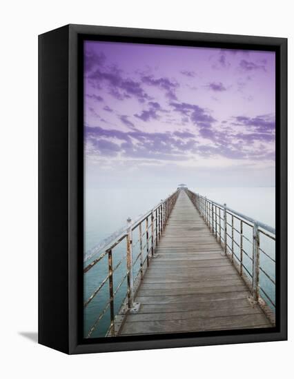 Pier Jutting Out into the Persian Gulf-Walter Bibikow-Framed Premier Image Canvas