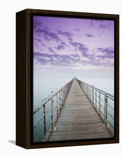 Pier Jutting Out into the Persian Gulf-Walter Bibikow-Framed Premier Image Canvas