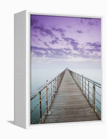 Pier Jutting Out into the Persian Gulf-Walter Bibikow-Framed Premier Image Canvas