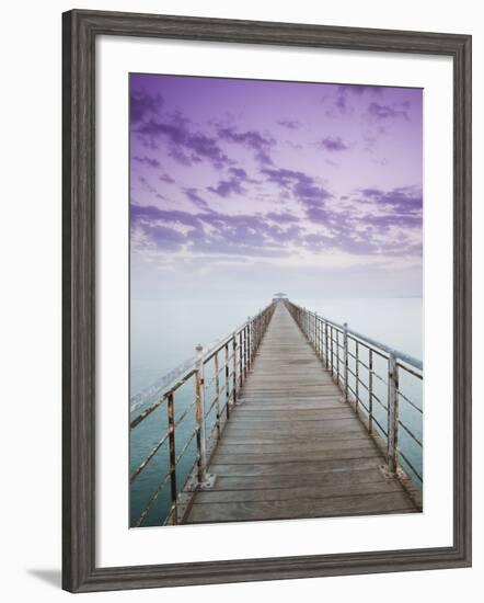 Pier Jutting Out into the Persian Gulf-Walter Bibikow-Framed Photographic Print