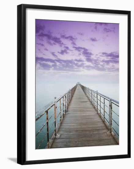 Pier Jutting Out into the Persian Gulf-Walter Bibikow-Framed Photographic Print