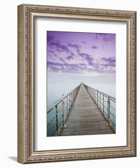 Pier Jutting Out into the Persian Gulf-Walter Bibikow-Framed Photographic Print