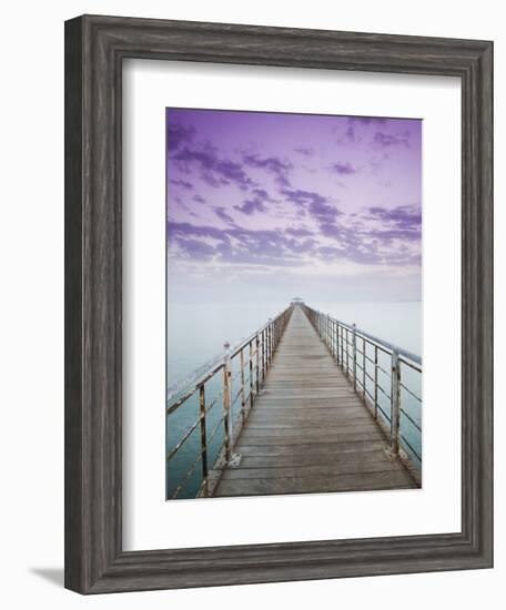 Pier Jutting Out into the Persian Gulf-Walter Bibikow-Framed Photographic Print