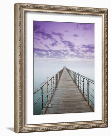 Pier Jutting Out into the Persian Gulf-Walter Bibikow-Framed Photographic Print