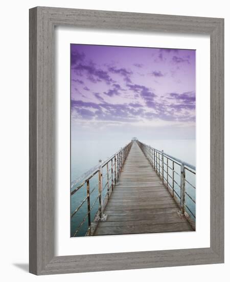 Pier Jutting Out into the Persian Gulf-Walter Bibikow-Framed Photographic Print