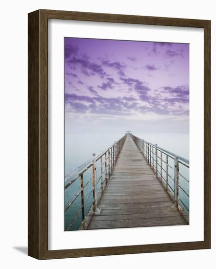 Pier Jutting Out into the Persian Gulf-Walter Bibikow-Framed Photographic Print