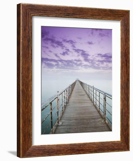 Pier Jutting Out into the Persian Gulf-Walter Bibikow-Framed Photographic Print