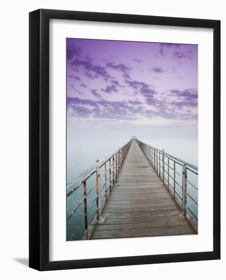 Pier Jutting Out into the Persian Gulf-Walter Bibikow-Framed Photographic Print