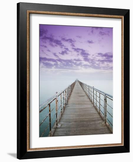 Pier Jutting Out into the Persian Gulf-Walter Bibikow-Framed Photographic Print